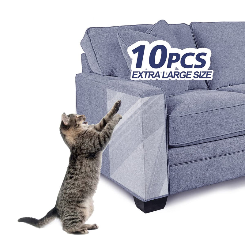 10-Pc Extra Large Cat Scratch Deterrent Sheets | Double-Sided Training Tape for Furniture & Couch