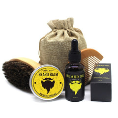 4-Piece Beard Care Set with Oil & Balm