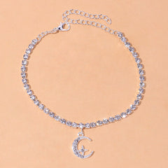 Star and Moon Charm Anklet