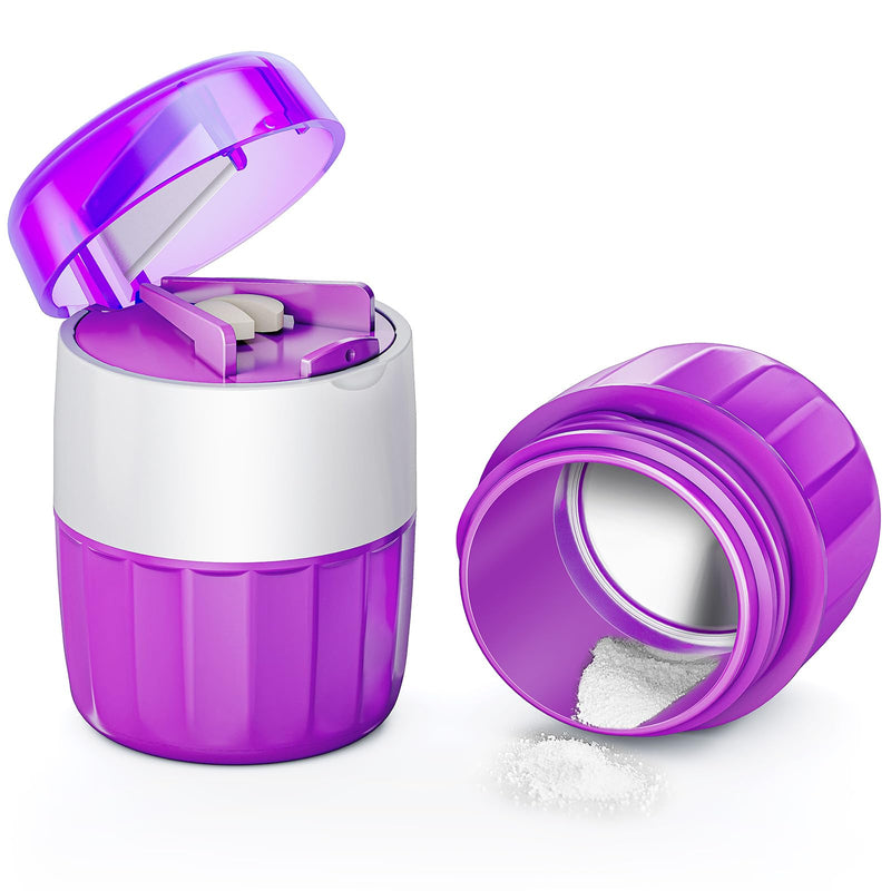 DEPAD 3-in-1 Pill Crusher and Pill Cutter Pill Crusher Fine Powder Pill Grinder with Storage Compartment for Tablets Pill Cutter Splitter for Small and Tiny Pills