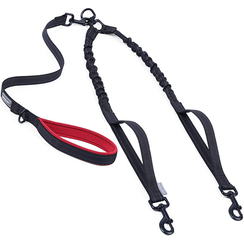 No-Pull Bungee Double Dog Leash with Traffic Handles – Reflective
