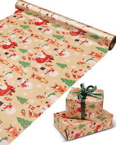RayofSun christmas wrapping paperChristmas Smorgasbord gift wrapping paper rollskraft gift wrapping paper for people Make the gift more exquisite for celebrating Christmas (1PC:17 in x32 ft)