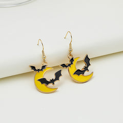 Halloween Novelty Cartoon Bat Cat Earrings for Women