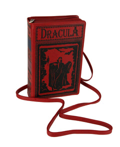 Things2Die4 Book of Dracula Vinyl Handbag Novelty Clutch Purse Crossbody Bag Red Small