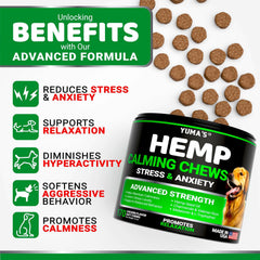 Hemp Calming Chews for Dogs – Natural Anxiety Relief, 170 Chicken Flavor Chews