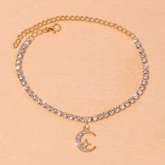 Star and Moon Charm Anklet