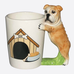 3D Bulldog and Black Pug Novelty Ceramic Mug