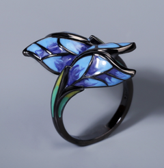 Butterfly Enamel Ring with Gem Accents