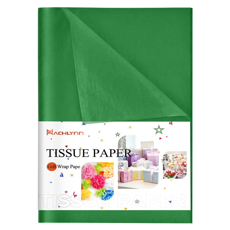 NACHLYNN 90 Sheets Christmas Tissue Paper 20 x 14 inches Baby Shower Green Wrapping Tissue Paper Bulk for Gift Bags Packaging Christmas Party Decor