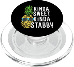 Pineapple Kinda Sweet Kinda Stabby Graphic Novelty Punny PopSockets MagSafe PopGrip for iPhone