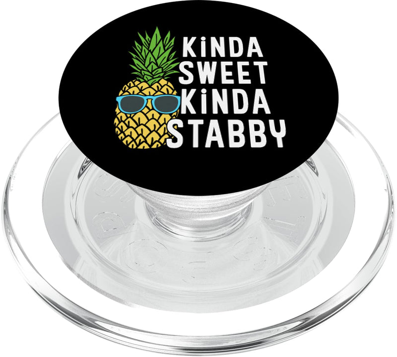 Pineapple Kinda Sweet Kinda Stabby Graphic Novelty Punny PopSockets MagSafe PopGrip for iPhone