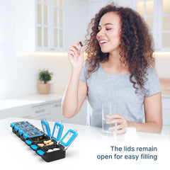 Weekly Medicine Pill Organizer Waterproof 7 Day Large Pill Box Daily Pill Case