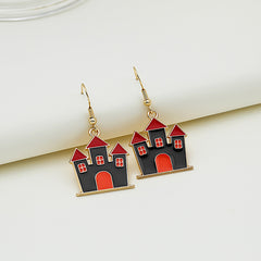 Halloween Novelty Cartoon Bat Cat Earrings for Women