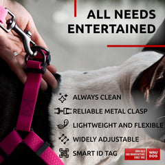 Pink Waterproof Dog Harness – Adjustable for Small Dogs (S, 16–22")