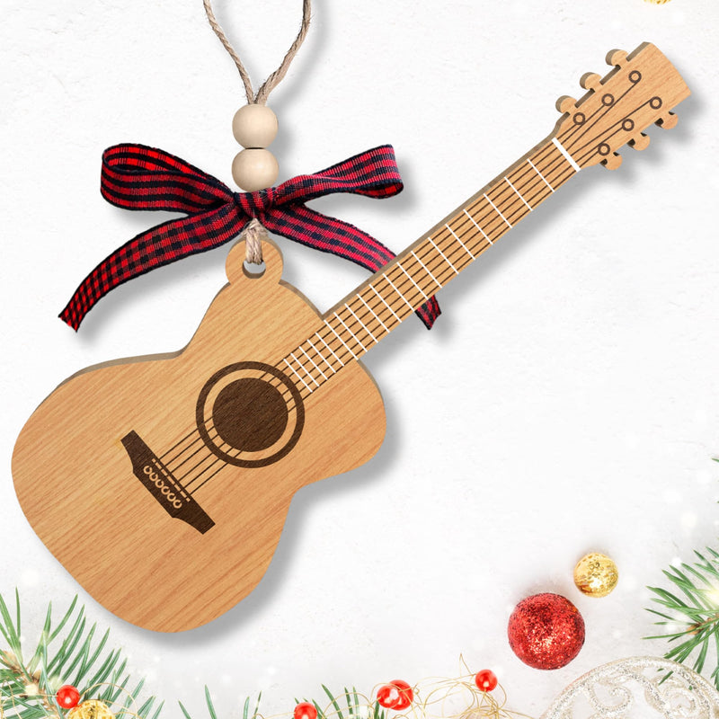 Guitar Ornament - Guitar Christmas Ornament Guitar Xmas Ornament Acoustic Guitar Ornament - Guitar Gifts for Guitar Lovers Guitarist Music Lovers Guitar Teacher - Wood Guitar Ornament 2024