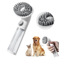 Pet Shampoo Dispenser Brush for Dogs & Cats – Soft Silicone Lather & Massage Brush