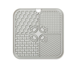 Dog Lick Mat Dog Slow Feeder Non-Slip Design Lick Mat for Dogs and Cats Boredom and Anxiety ReducerSuitable for Treats Yogurt Peanut Butter (1Pack Grey)