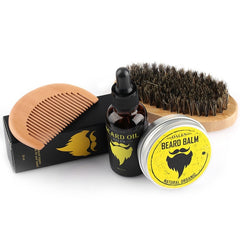 4-Piece Beard Care Set with Oil & Balm