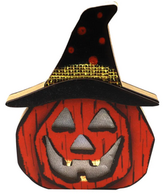Halloween Wooden Pumpkin Lamp