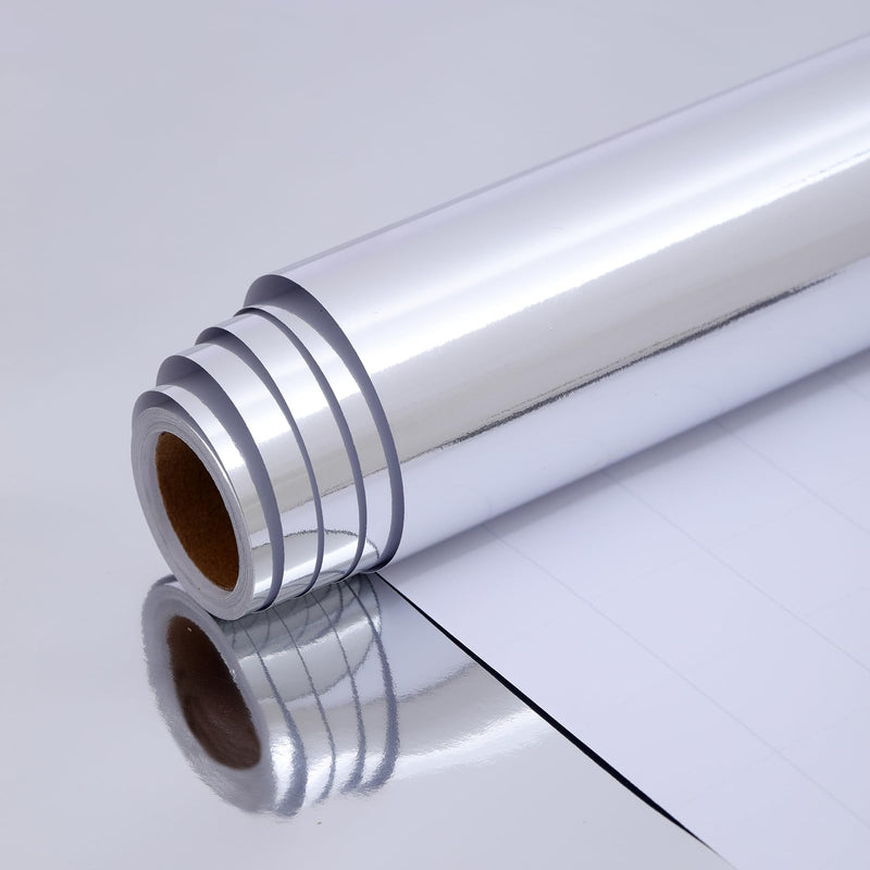 ZJHiome Sliver Metallic Wrapping Paper Roll 43cm*10m Solid Color Foil Gift Wrapping Paper Perfect for Wedding Birthday Valentines Day Christmas Baby Shower Festive Decoration