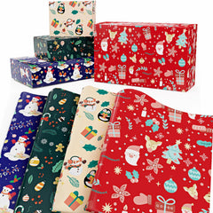 EverMerry Christmas Wrapping Paper Set Xmas Wrapping PaperNeutral Wrapping Paper (6 Sheets 29 in. x 41 in.) 4 Different Parttern Designs New Year & Birthday & Holiday