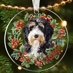 Bernedoodle Ornament - Bernedoodle Ornaments for Christmas Tree - Bernedoodle Gifts for Women Dog Gifts for Women Dog Lovers Gifts for Women Men - Bernedoodle Christmas Ornament - Acrylic Ornament