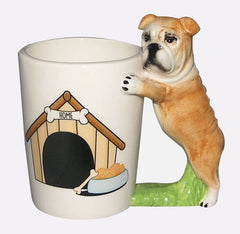 3D Bulldog and Black Pug Novelty Ceramic Mug