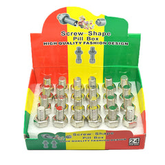 Screw-Shaped Metal Pill Box and Storage Container