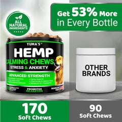 Hemp Calming Chews for Dogs – Natural Anxiety Relief, 170 Chicken Flavor Chews