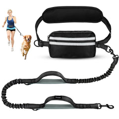Yicostar Hands-Free Dog Leash – Retractable Bungee Waist Leash with Pouch