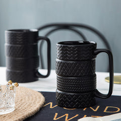 Large Capacity Tire-Shaped Ceramic Novelty Mug