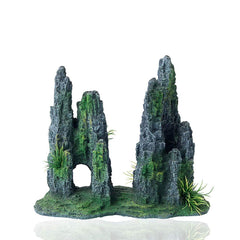 FEDOUR Aquarium Mountain View Stone Ornament Tree Rock Cave Landscape Large Aquarium Ornament Rock Artificial Fish Tank Decoration