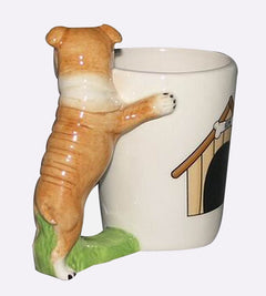 3D Bulldog and Black Pug Novelty Ceramic Mug