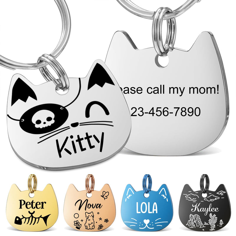 Both-Side Engravable Pet ID Tag | Personalized Stainless Steel Dog & Cat Name Tag – Multiple Sizes