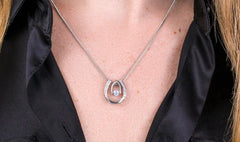 Dancing CZ Pendant Necklace – White Gold Plated Soulmate Gift