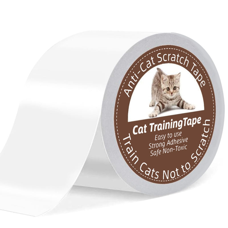 Anti Cat Scratch Tape 3 inches x 20 Yards Anti Cat Scratch Furniture Protector 100% Transparent Double Sided Tape for Cats Cat Scratch Deterrent Tape for Cats