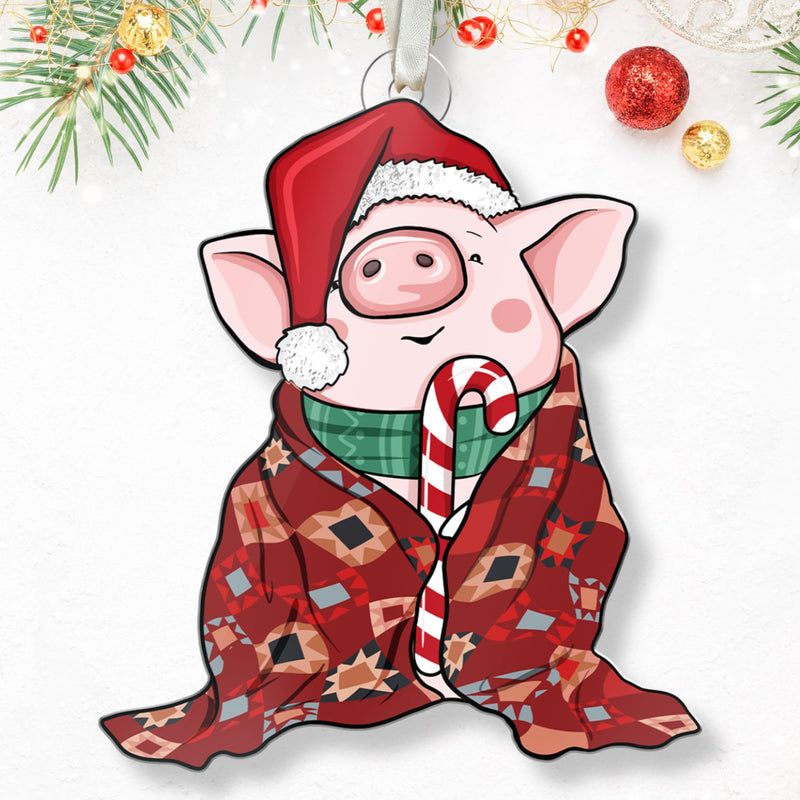 Pig Christmas Ornament - Pig Lover Gifts for Women Men - Pig Ornaments for Christmas Tree - Pig Xmas Tree Ornaments for 2024 - Pig Gifts for Women Men - Pig Ornament - Acrylic Ornament 2024