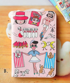 Cartoon Print Passport Organizer Wallet