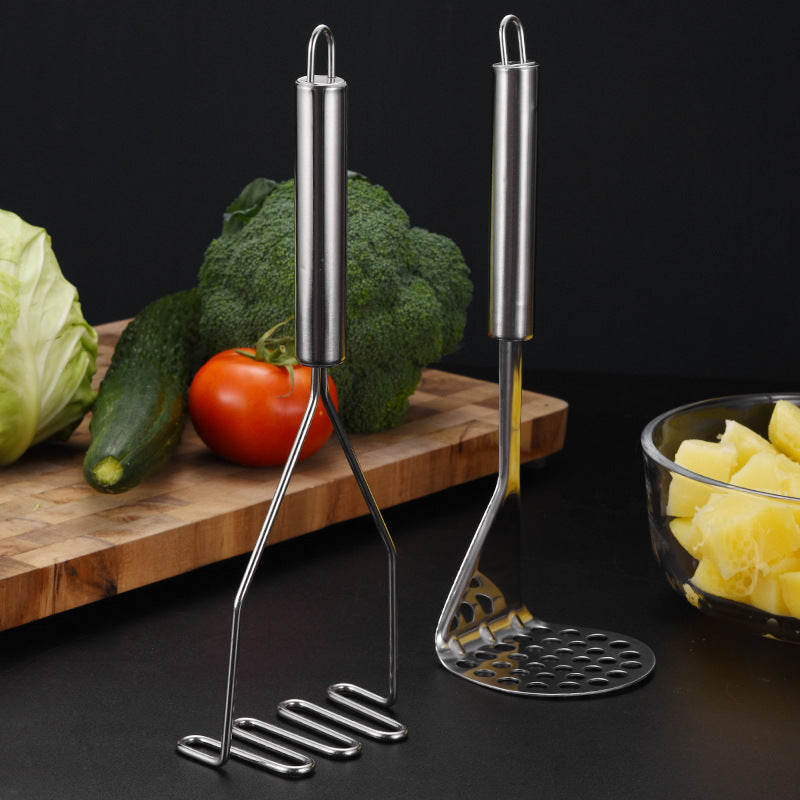 Manual Potato Masher, Round Hole or Wavy Style
