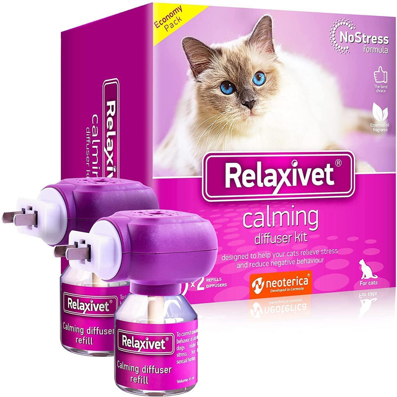 Cat Calming Pheromone Diffuser Kit – 2-Pack | Plug-In Anti-Anxiety Relief