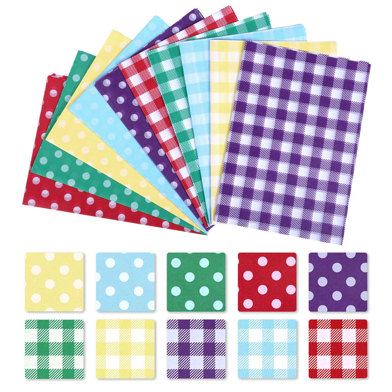 Naler 60 Sheets Dots & Buffalo Plaid Tissue Paper Rainbow Color Tissue Paper for Gift Wrapping Birthday Party Easter Christmas Holiday Decoration 14x20 Inch