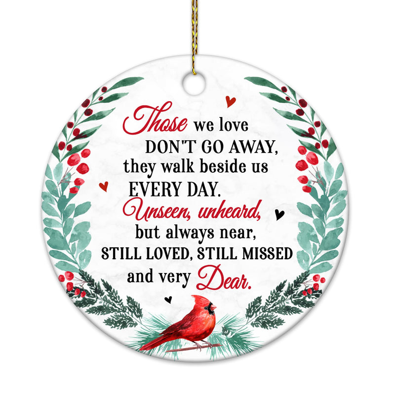 HYTURTLE Memorial Cardinal Ornaments Gifts for Loss of Loved Ones - Memorial Ornament for Christmas Tree Decor - Sympathy Keepsake Gift for Loss of Dad Mom Husband - Memorial Ceramic Ornament 3