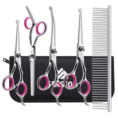 Professional Dog Grooming Scissors Kit – 6-in-1 Stainless Steel Shears Set