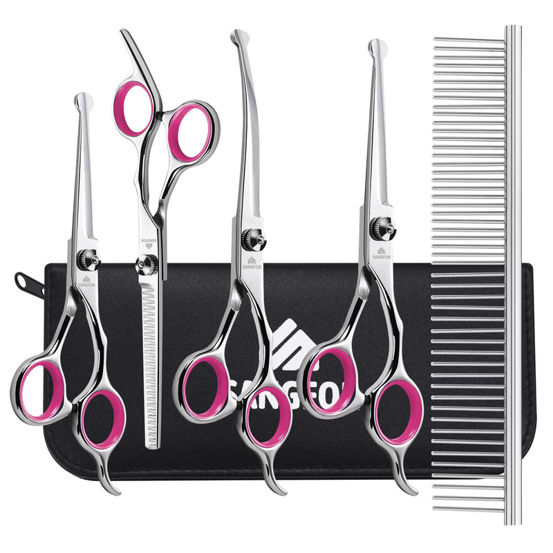Professional Dog Grooming Scissors Kit – 6-in-1 Stainless Steel Shears Set