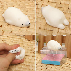 Stress Relief Arctic Bear Toy - Novelty Squeeze Toy