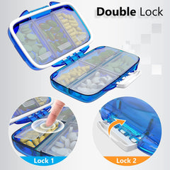 Travel Pill Organizer Moisture Proof Pill Holder Daily Pill Box 7 Compartments