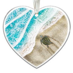 Sea Turtle Beach Acrylic Ornament