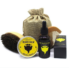 4-Piece Beard Care Set with Oil & Balm