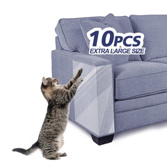 10-Pc Extra Large Cat Scratch Deterrent Sheets | Double-Sided Training Tape for Furniture & Couch