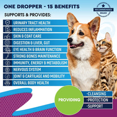Cat Dog Multivitamin Liquid with Glucosamine and Cranberry Health Supplements